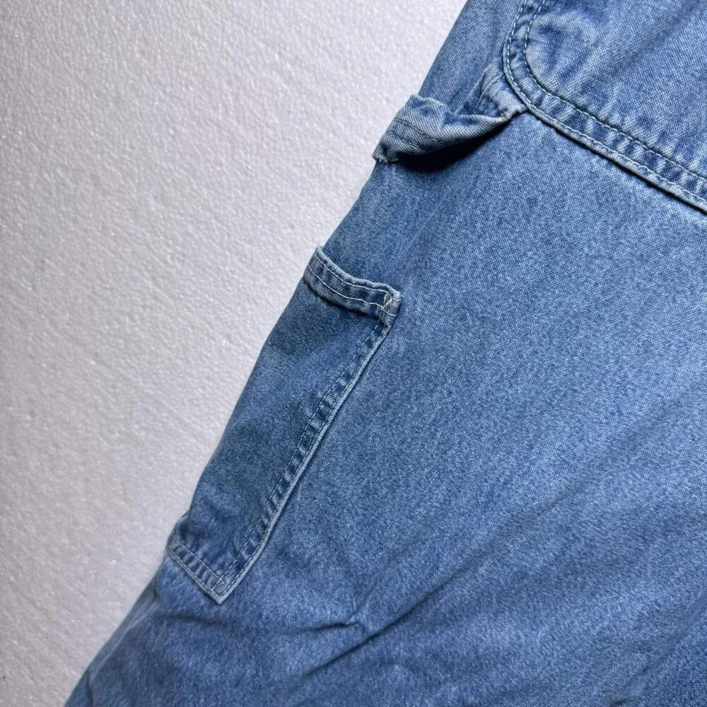 Carhartt Mens Size 44 x 32 Carpenter Jeans Denim Pockets Work Wear Utility Blue